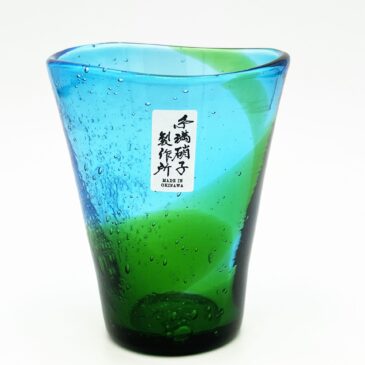 【琉球ガラス村】みぃーにし泡盛グラス緑水